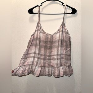 Cloth & Stone women’s pink grey camisole blouse M fall